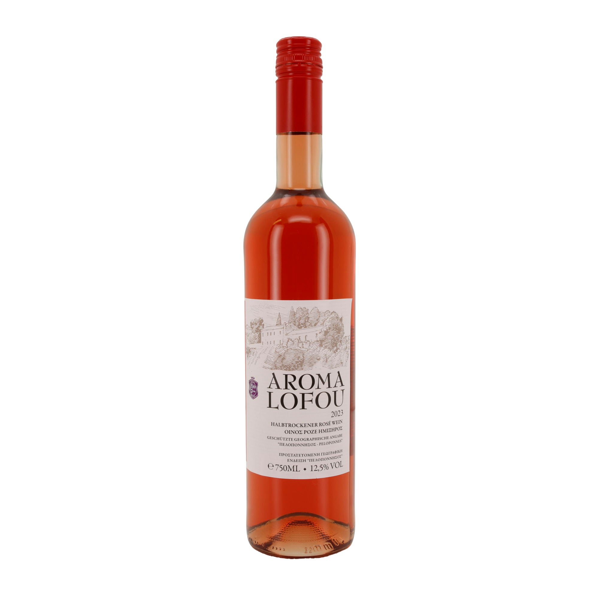 Roséwein Aroma Lofou | Halbtrocken | Geschützte geografische Angabe | 12,5 % vol. | 750 ml Achaia Clauss